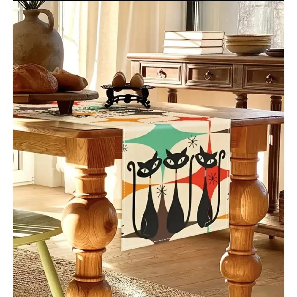 MCM Atomic Cats Table Runner 13